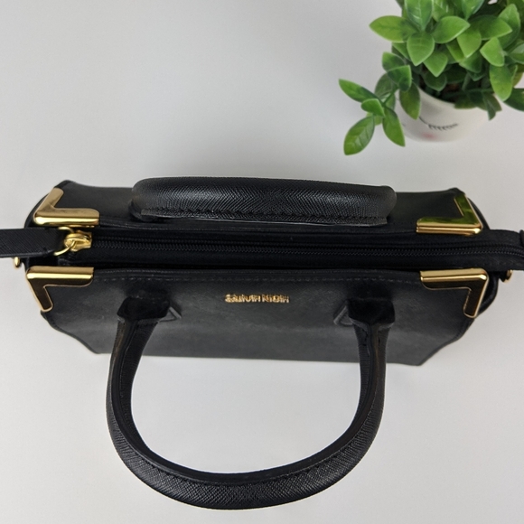 Calvin Klein Saffiano Black Square Tote w/ Detachable Shoulder Strap - Picture 8 of 16